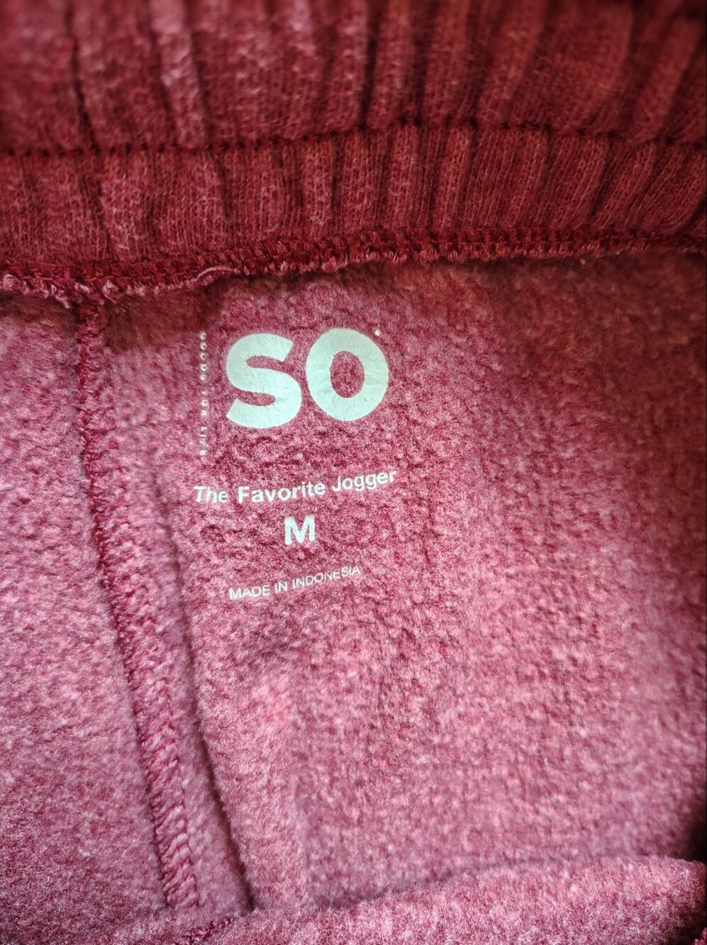 SO Women's Medium Maroon "The Favorite Jogger" Pants - Picture 5 of 9